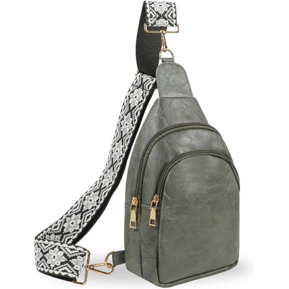 Sling Bag With Guitar Strap Dark Green Sling Bag With Guitar Strap Dark Green